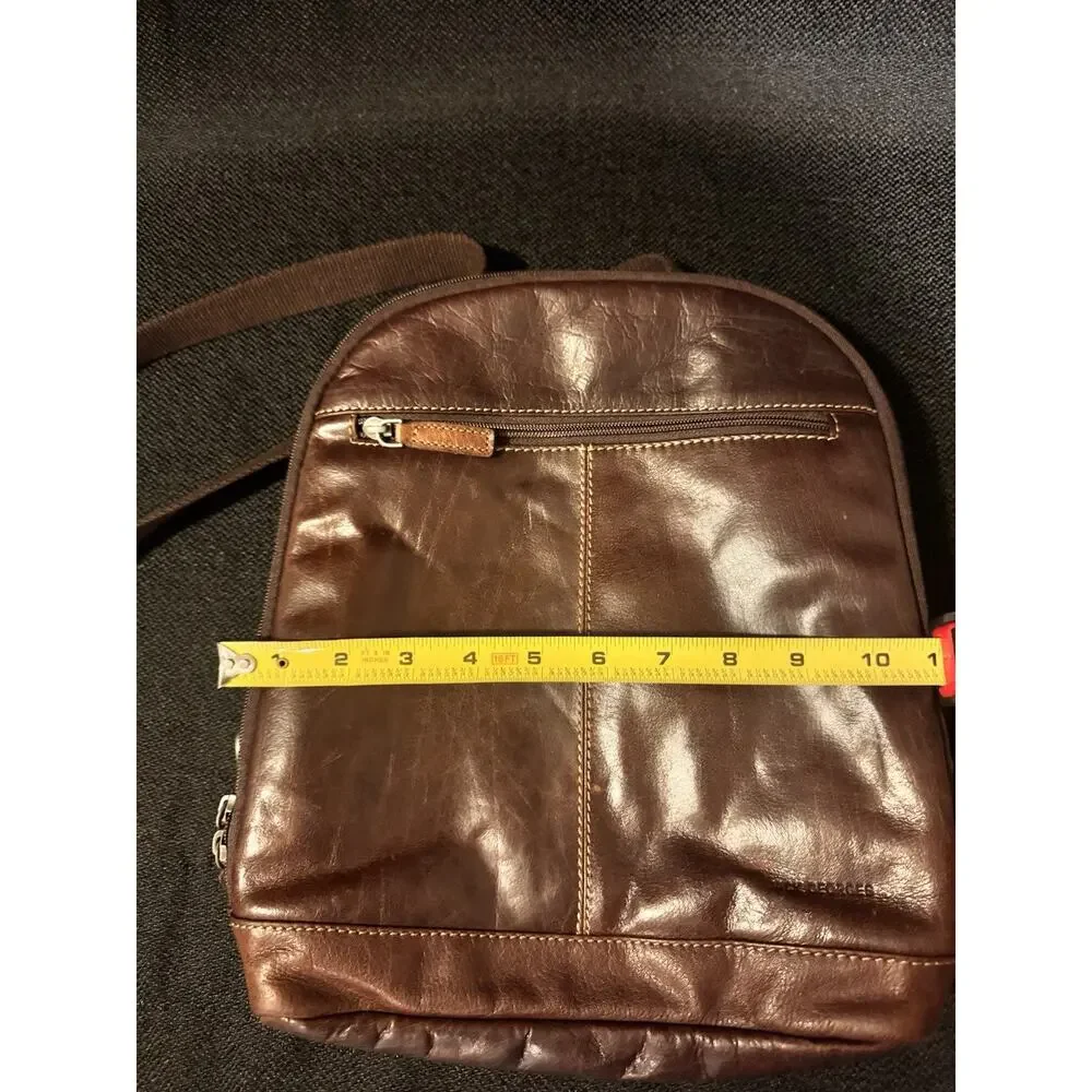 Jack Georges VoyagerBrown LeatherConvertible BackpackCrossbody Travel Bag